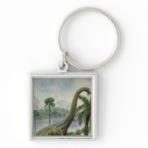 Apatosaurus (Brontosaurus) Eating Illustration Key Chains