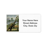 Apatosaurus (Brontosaurus) Eating Illustration Personalized Address Label