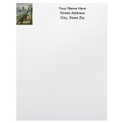 Apatosaurus (Brontosaurus) Eating Illustration Personalized Letterhead by crittercircus
