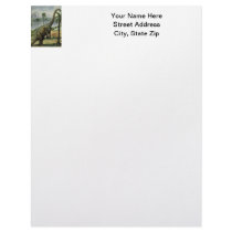 Apatosaurus (Brontosaurus) Eating Illustration Personalized Letterhead
