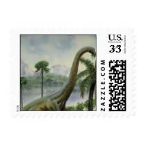 Apatosaurus (Brontosaurus) Eating Illustration Stamps