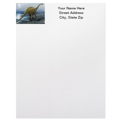 Apatosaurus (Brontosaurus) Illustration Letterhead Design by crittercircus