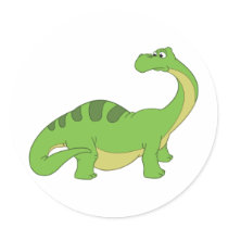 Apatosaurus Round Sticker