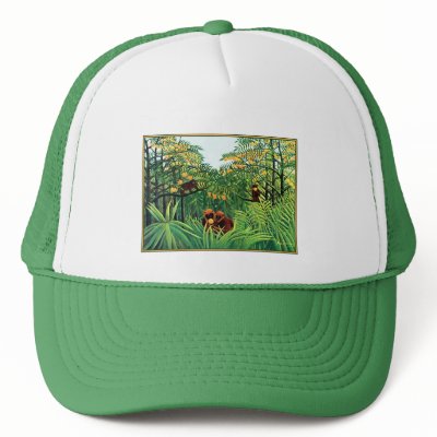 "Apes in the Orange Grove" by Henri Rousseau Mesh Hat by VintagePets