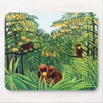 "Apes in the Orange Grove" by Henri Rousseau mousepads