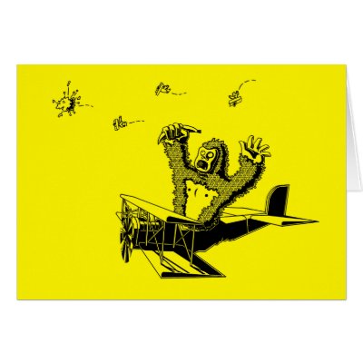 Apes On Planes Greeting Card by Vorgus