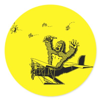 ApesOnPlanes Round Sticker by Vorgus