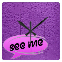 Aphasia in Purple "See Me" Square Wallclock