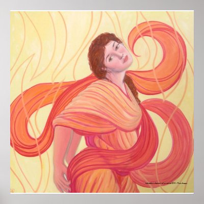 Aphrodite in Apricot Poster by MariaAragon