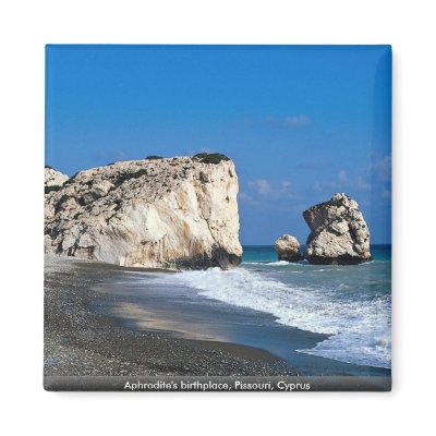 Aphrodite's birthplace, Pissouri, Cyprus Fridge Magnet by beautifulclicks