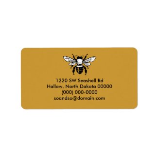 Apis Mellifera Honeybee Address Label Black