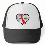 Aplastic Anemia Heart Ribbon Collage Trucker Hat