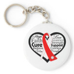 Aplastic Anemia Heart Ribbon Collage Keychains