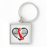 Aplastic Anemia Heart Ribbon Collage Keychains