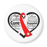 Aplastic Anemia Heart Ribbon Collage Fridge Magnets