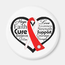 Aplastic Anemia Heart Ribbon Collage Fridge Magnets