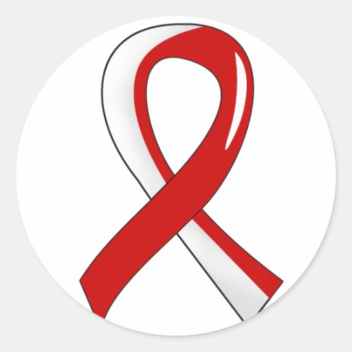 Aplastic Anemia Red White Ribbon 3 Classic Round Sticker Zazzle