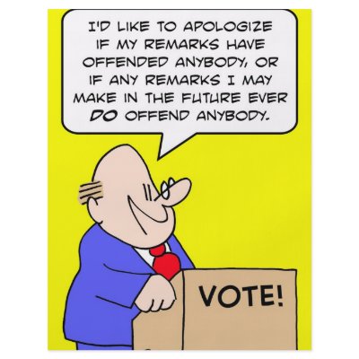 apoligize offended politician custom flyer by rexfmay