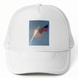 Apollo 11 launch, with flag, NASA Hat