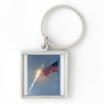Apollo 11 launch, with flag, NASA keychains
