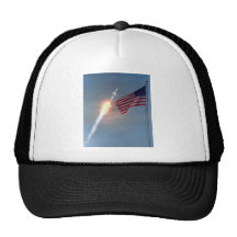 Apollo 11 launch, with flag, NASA Trucker Hats