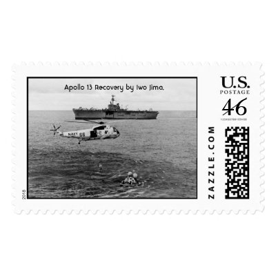 Apollo 13 Recovery at sea. Postage Stamp by moxieann