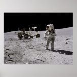 Apollo 16 Astronaut & Lunar Roving Vehicle Poster