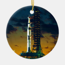 Apollo 4 Saturn V on Pad A Launch Complex 39 Christmas Tree Ornaments