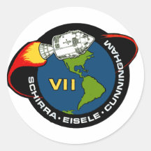 Apollo 7: Schirra, Eisele & Cunningham Round Sticker