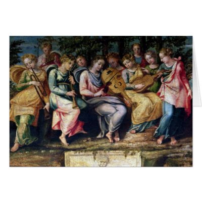 Apollo and the Muses, 1600 Card by bridgemanart