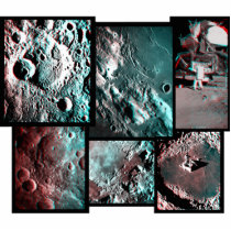 Apollo Moon Surface Anaglyph Magnet/Sculpture Acrylic Cut Outs