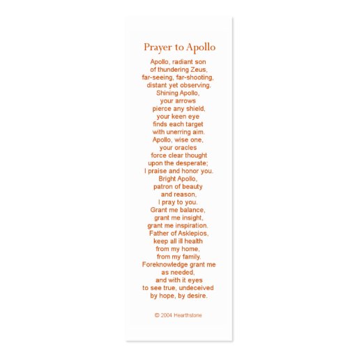 Apollo Prayer Card Business Card Templates (front side)