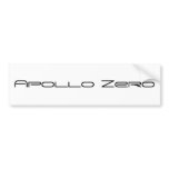 Apollo Zero Bumper Sticker, White