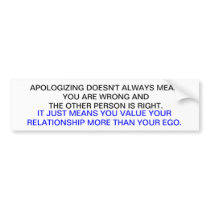APOLOGY BUMPER STICKERS