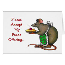 Apology: Sorry: Peace Offering: Mrs. Rat: Art Greeting Card