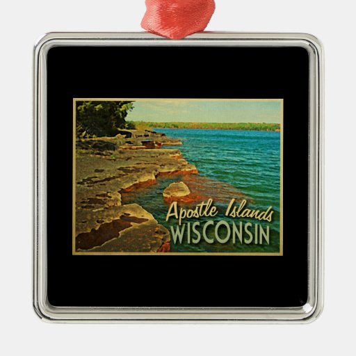 apostle islands wisconsin square metal christmas ornament apostle islands wisconsin square metal christmas ornament
