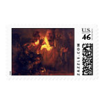 Apostle Peter Denies Christ,  By Rembrandt Harmens Stamp