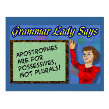 Apostrophes are for Possessives Postcards