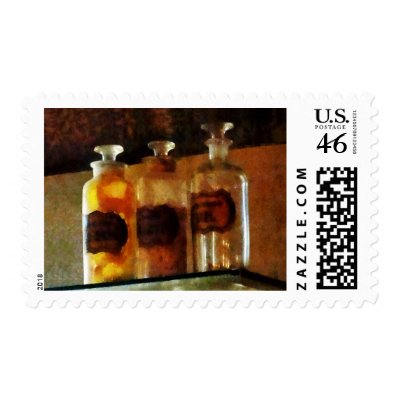 Apothecary Bottles Postage Stamp by SusanSavad