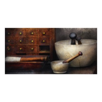 Apothecary - Pestle & Drawers Photo Card Template by suburbanscenes