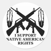 Apoyo las derechas del nativo americano etiqueta redonda