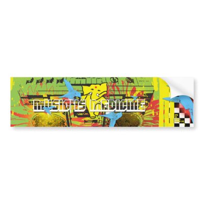 APPA :: MUSIC IS MEDICINE (( DEUX )) BUMPER STICKER by appadancingelephant