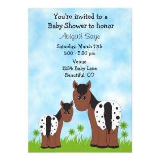 Appaloosa Horse Baby Shower Invitation for Girls