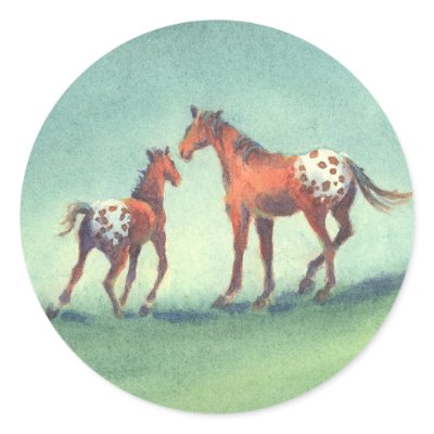 APPALOOSA SPOTS by SHARON SHARPE Round Stickers by sharonsharpe