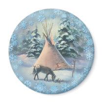 APPALOOSA, TIPI & SNOWFLAKES by SHARON SHARPE Magnets