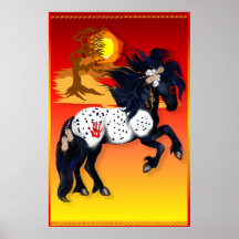 Appaloosa War Pony - background  large Poster