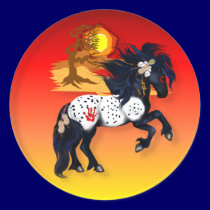Appaloosa War Pony - background Sticker stickers