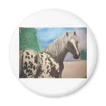 Appaloosa winter fridge magnet