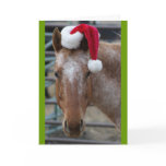 Appaloosa with Santa Hat Card