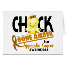 Appendix Cancer Chick Gone Amber 2 Greeting Cards